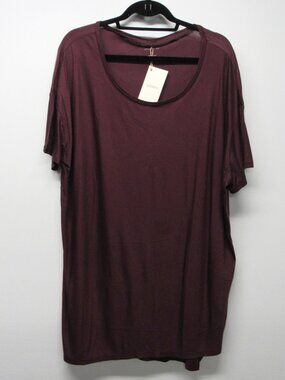 NWT Paskho Cherished Sensual Slouchy Silk Wool Blend Deep Plum Tunic Top XL